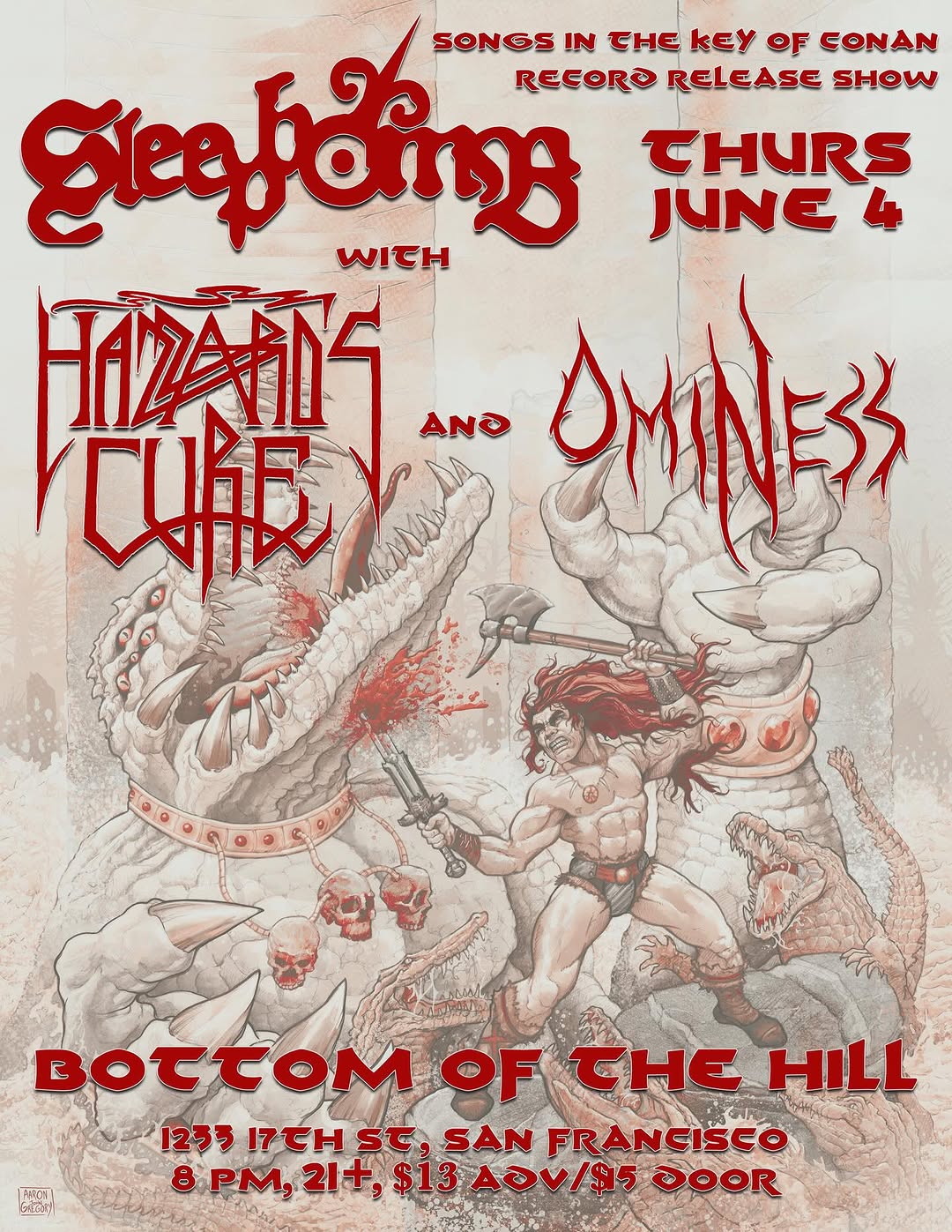 Sleepbomb with Hazzard's Cure and Ominess - Record Release Show